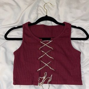 womens croptop jewelry tied